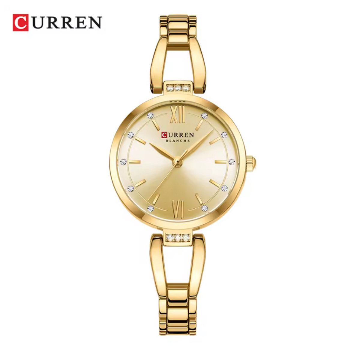 CURREN Horloge 9092 - Goudkleurig - Dames - Quartz - 30 mm - Roestvrijstalen Band - Waterbestendig - Luxe Elegant
