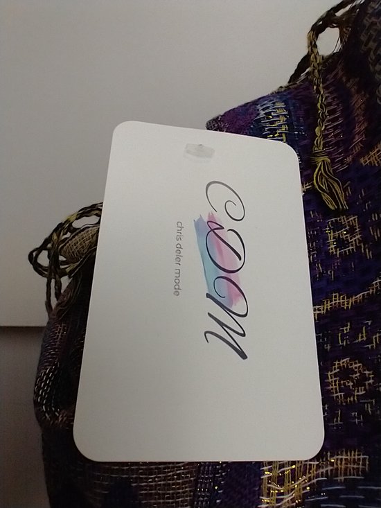 Lange dames sjaal Yvon-gebloemd motief-paars roze geel blauw wit zwart goud