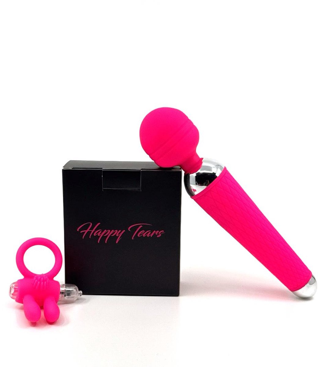 Happy Tears© Couple Pleasure Duo – Wand Vibrator & Vibrerende Cockring