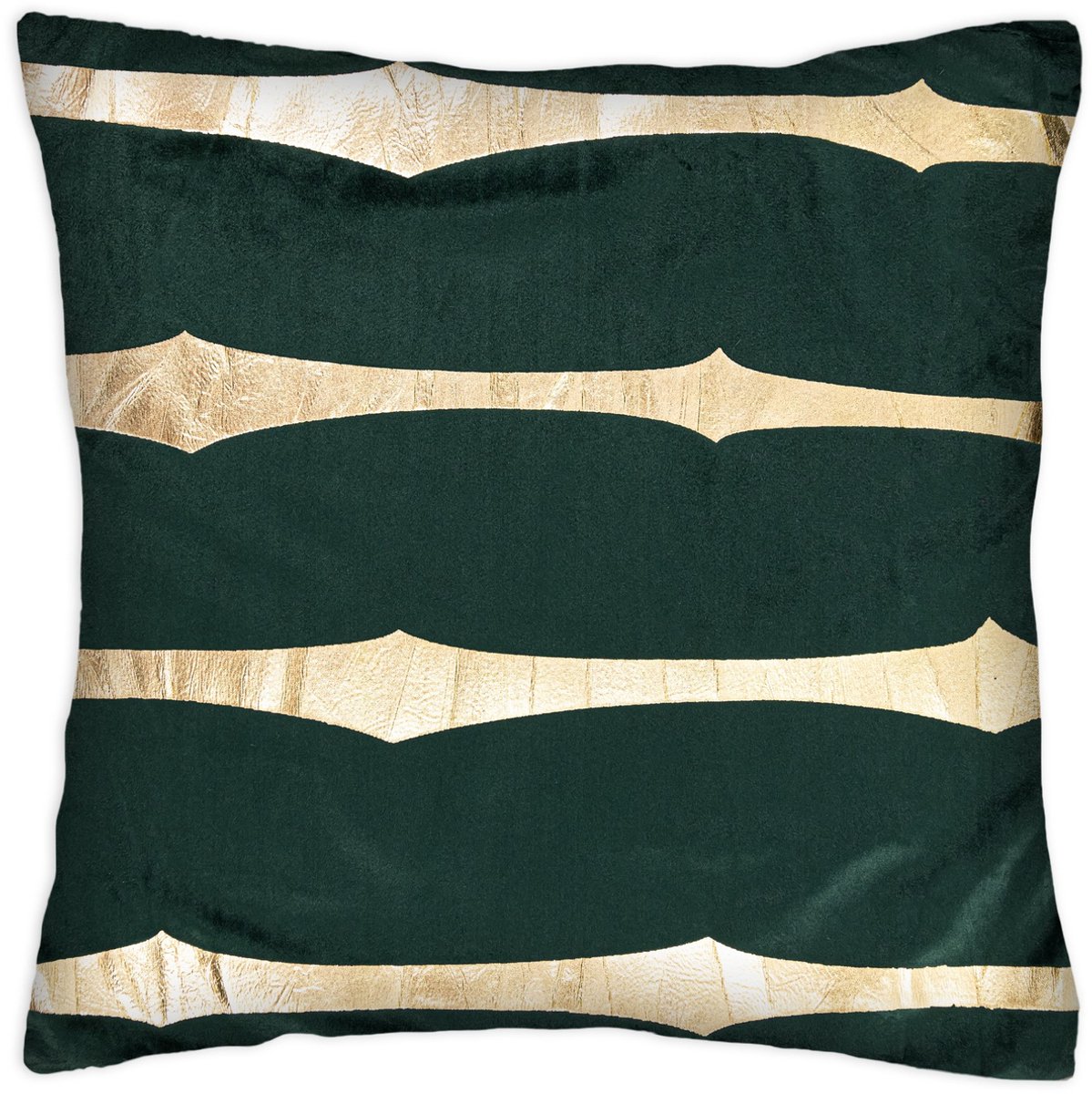 Decoratieve Kussenhoes 40x40cm Tala Velvet - Groen met Gouden Patroon