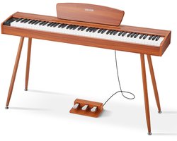 Houtkleurige digitale piano met 88 gewogen toetsen