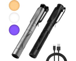 Ynkkvre – 2 Stuks Pupillicht Medische Lamp – Diagnostische Lamp voor Verpleegkundigen en Nooddiensten – 3 Verlichtingsmodi – Oplaadbare USB LED Penlamp – Voor Verpleegkundigen, Studenten en Artsen