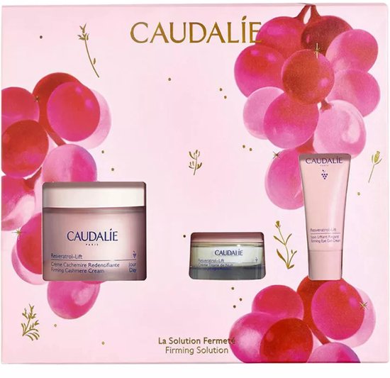 Coffret cadeau Caudalie Resveratrol Lift Solution Raffermissante - Crème de Jour 50 ml - Crème de Nuit 15 ml - Crème Contour des Yeux 5 ml - Set de 3
