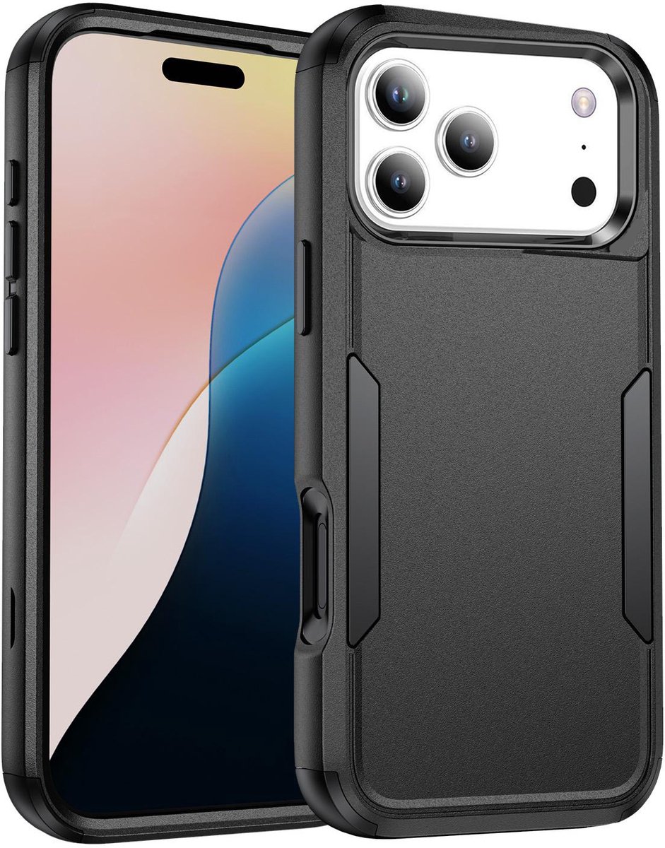 Mobigear Hoesje geschikt voor Apple iPhone 17 Pro Max Telefoonhoesje Hardcase | Mobigear Ultra Tough Backcover Shockproof | Schokbestendig iPhone 17 Pro Max Telefoonhoesje | Anti Shock Proof - Zwart