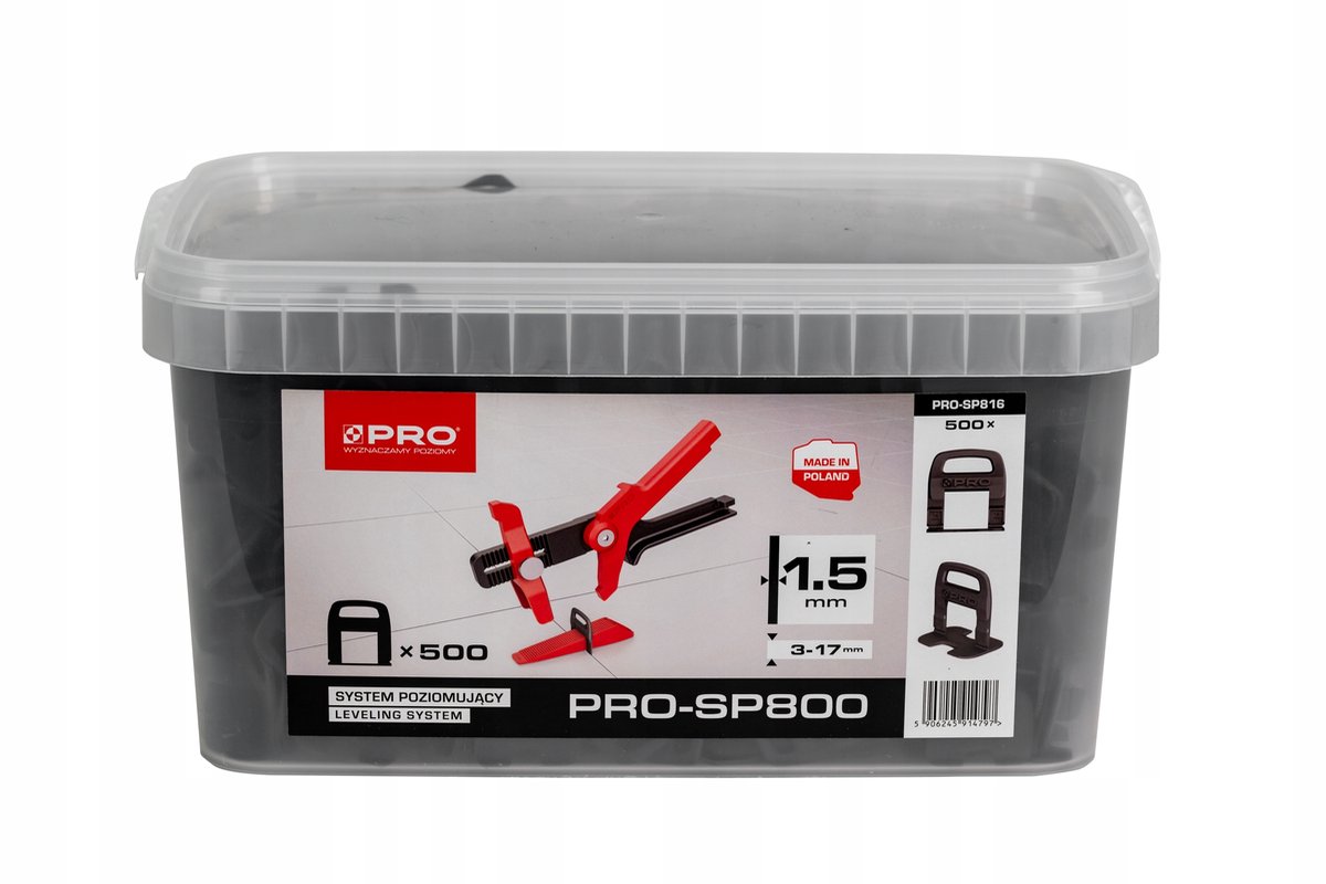 Pro Systeem Tegel Nivelleerclips 1,5mm 500 Stuks Emmer PRO-SP816