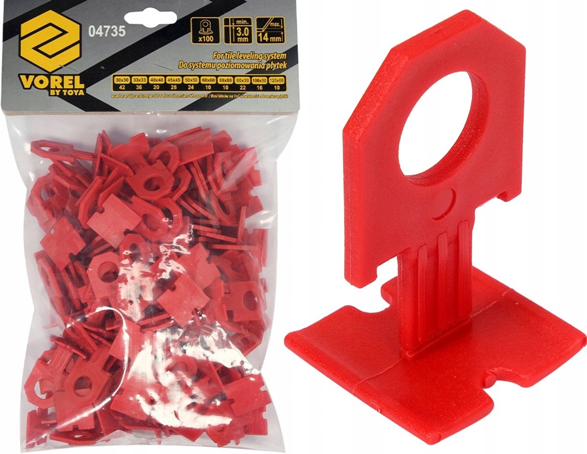 100x tegelnivelleringsclips 3 mm voeg - professioneel systeem