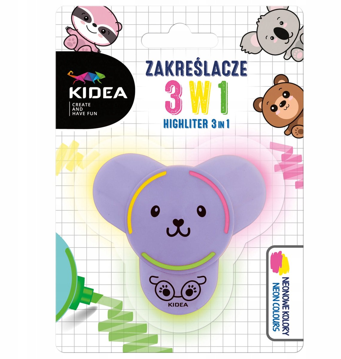 Kidea Neon Marker 3-in-1 met Figuurtje