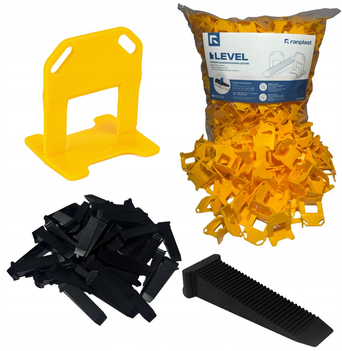 Ranplast Tegellevelsysteem 1mm Clips & Wedge - 125 Stuks