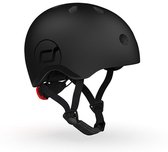 Scoot & Ride Helmet – Kinderhelm – XS 45-51 cm – LED achterlicht – magnetische sluiting – verstelbaar – Zwart