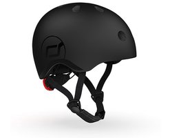 Scoot & Ride Helmet – Kinderhelm – XS 45-51 cm – LED achterlicht – magnetische sluiting – verstelbaar – Zwart