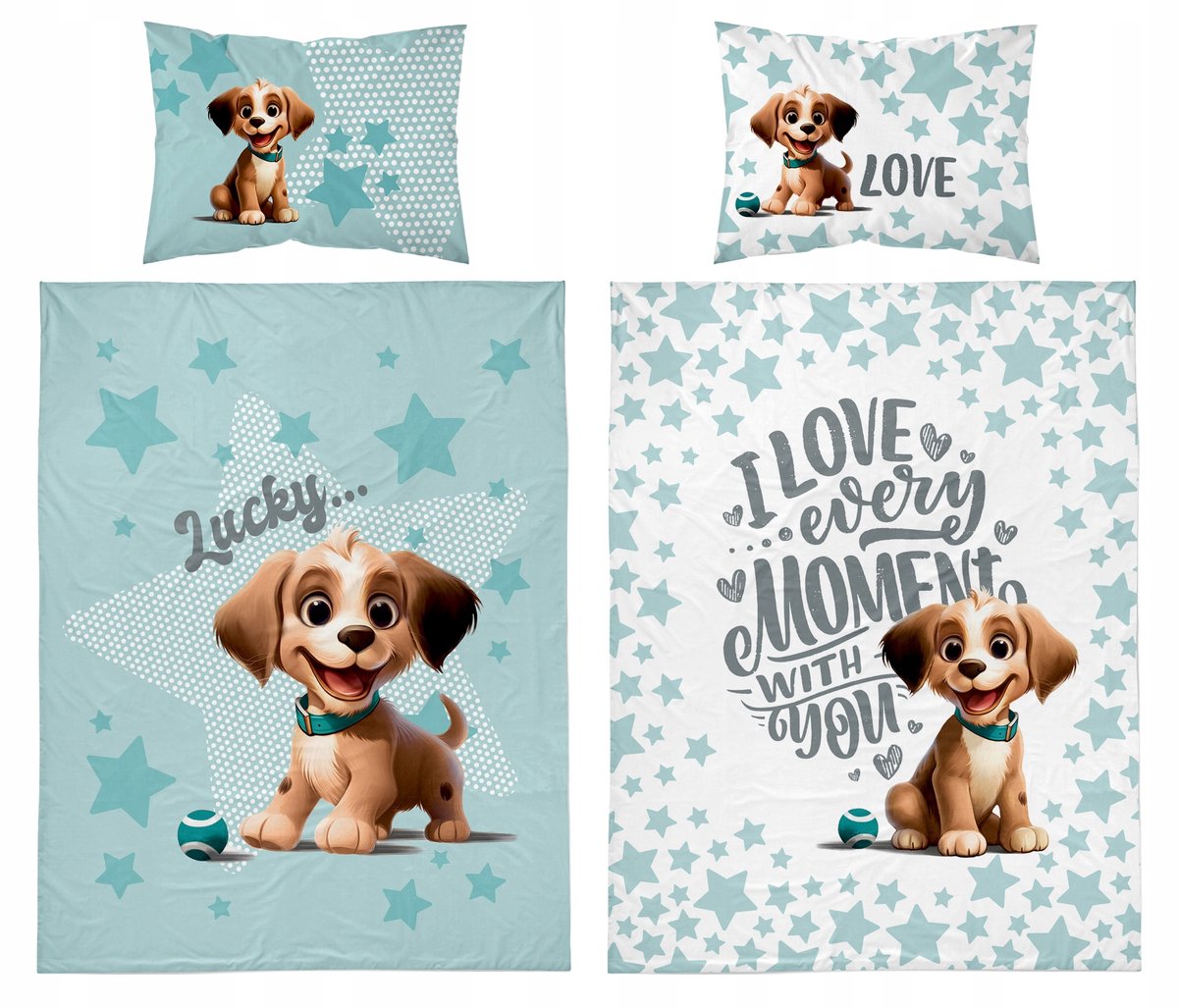 Bamboe Kinderbeddengoed 2-delig 120x90cm Hondje Turkse Kleur