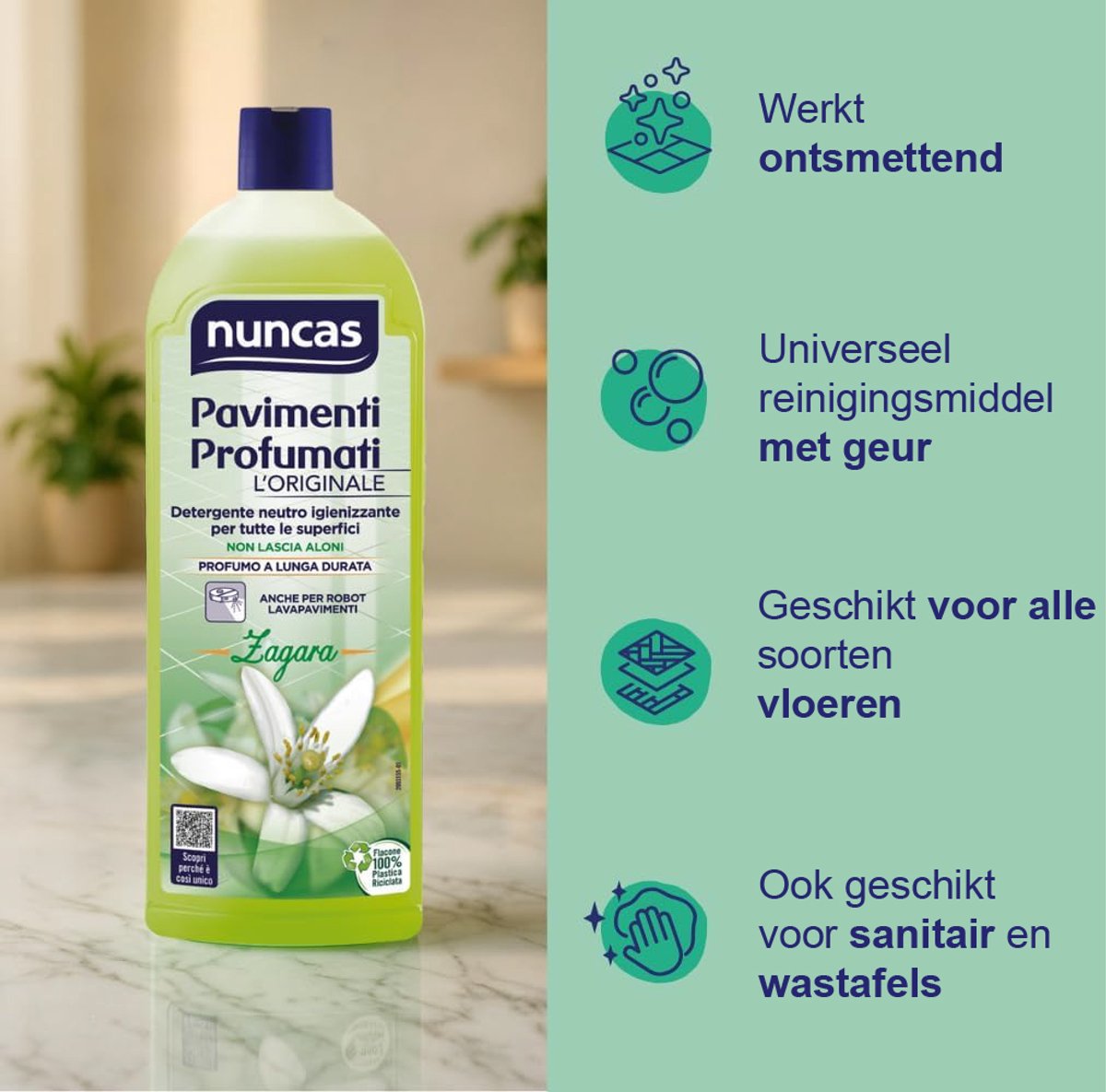 nuncas 1000ml schoonmaakmiddel - met oranjebloesem geur - Reinigingsmiddel geschikt voor dweilrobot iRobot Roomba Braava Jet M6 – foto 4