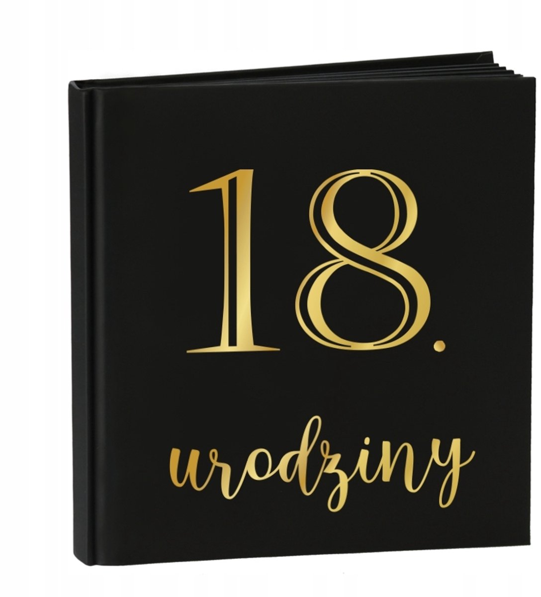 Gastenboek 18e Verjaardag Zwart met Gouden Opschrift - Luxe Album