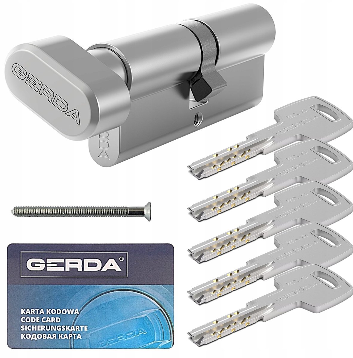 Gerda Evo Cilinder met Knop Nikkel 45/55mm
