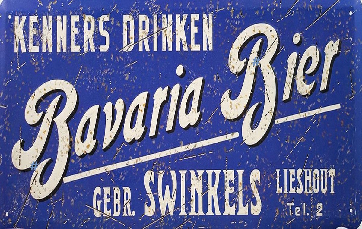 Bavaria Bier Metalen Wandbord, Maat:30x20 cm - Drank-Bier-Rum-whiskey-Werkplaats-Garage-Classic Car-oldtimer-Man Cave-Wandbord Mancave-Kroeg decoratie-Tekstbord-Metalen wanddecoratie