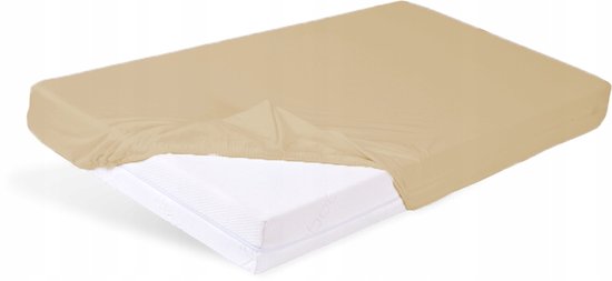Hoeslaken en flanelle BabyMatex avec élastique 60 x 120 cm Beige