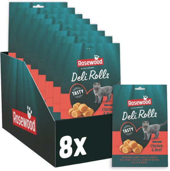 Rosewood Deli Rolls Kip & Rund - Malse Kattensnack met Zachte Kern