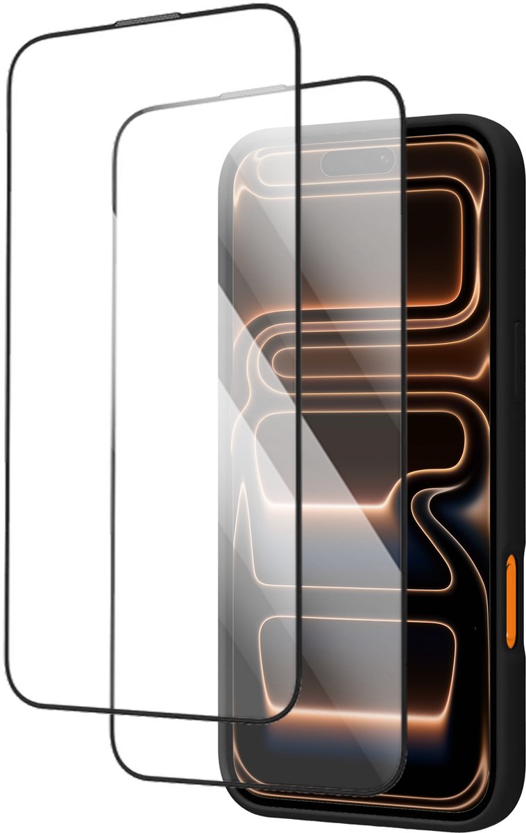 Beschermbundel geschikt voor iPhone 17 Pro Max - Hoesje met Screenprotectors - Zwart