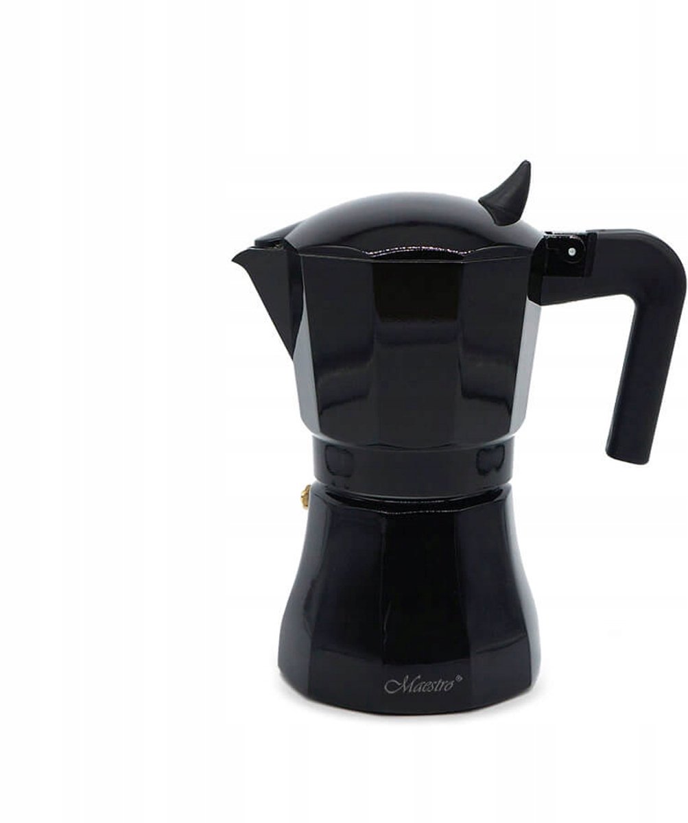 Maestro Aluminium Koffiezetter voor 6 Kopjes (300ml) - Zwart