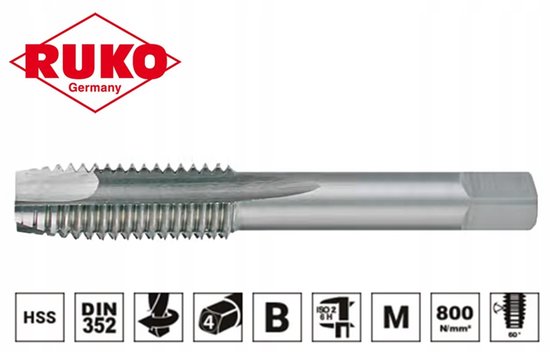 RUKO 230030-3 – Set Da 3 Maschi Per Filettatura A Mano M3 – DIN 352 HSS Rettificati – Precisione Tedesca - 2