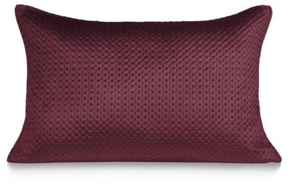Maya Sierkussen 50x70 cm - Luxe Bordeaux Rode Velours met Geometrisch Patroon