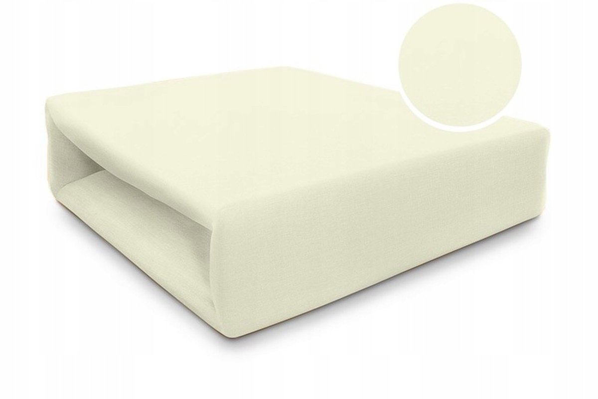 Jersey Hoeslaken 120x200cm met Elastiek - Crème