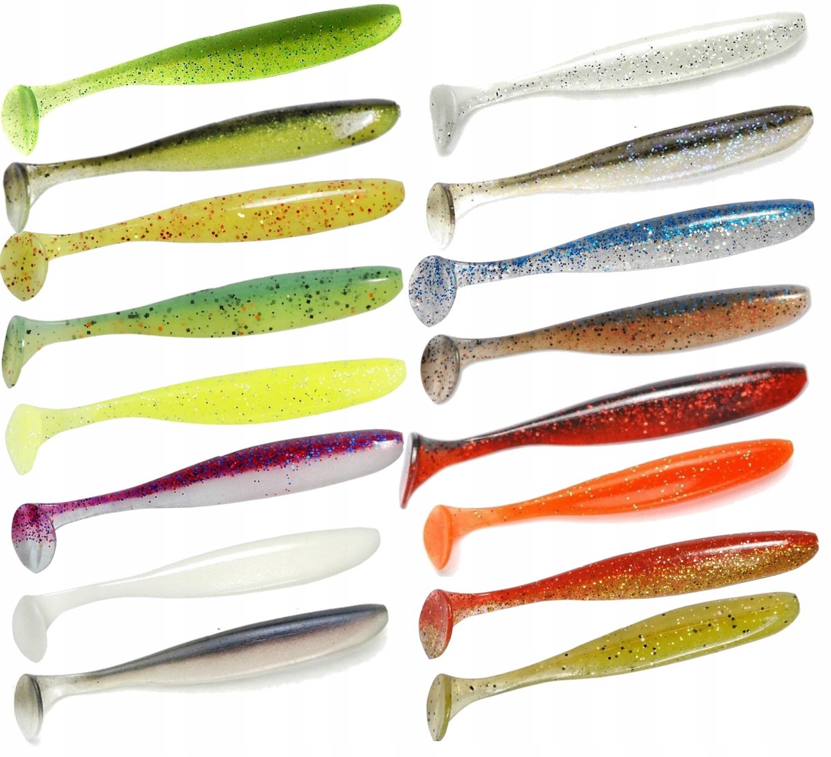 Keitech Easy Shiner 5cm (2") - 16 stuks, Zilver/Zwart mix, voor baars