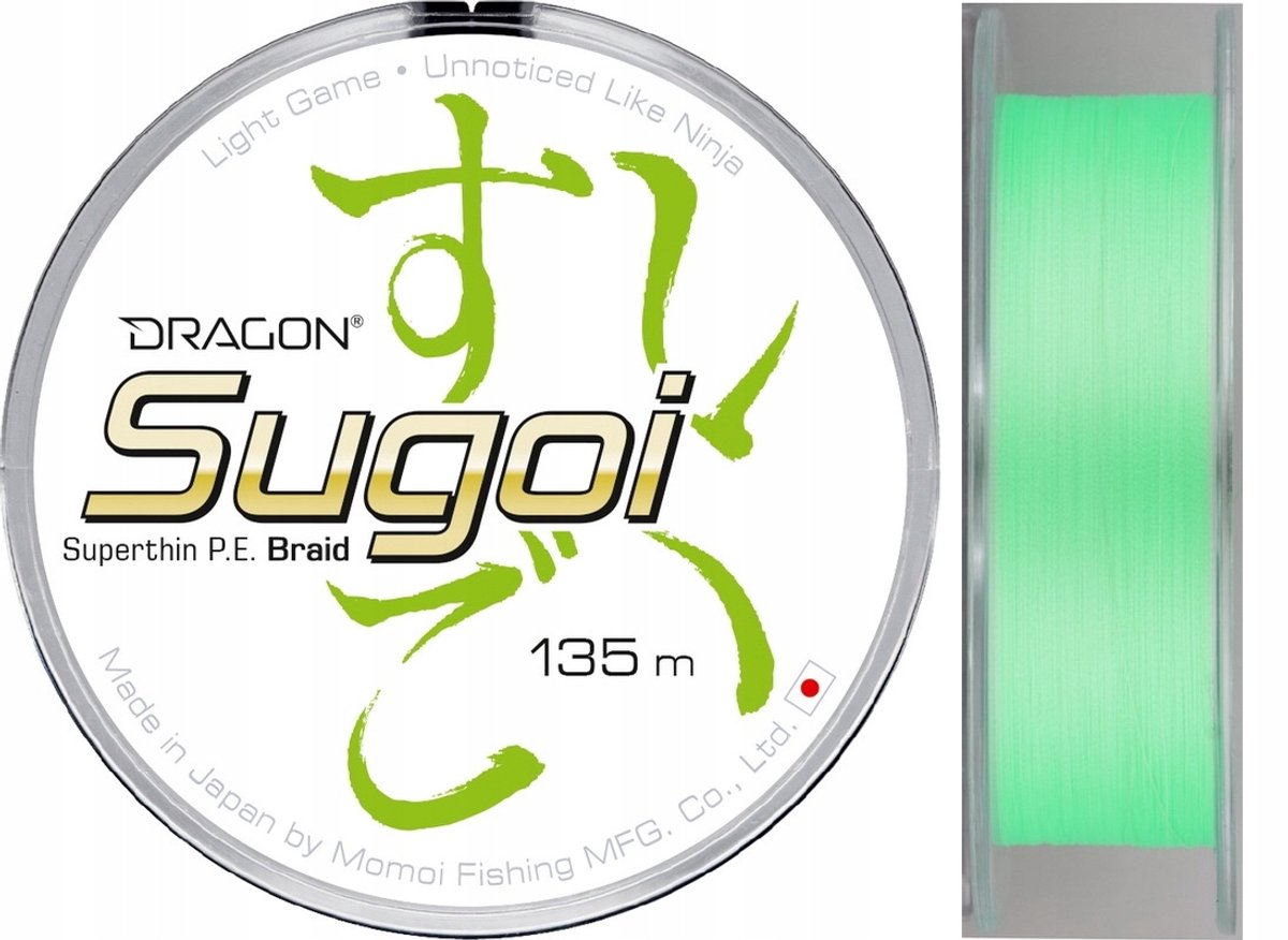 Dragon Sugoi Superthin Visdraad 135m 0,052mm Fluo Groen
