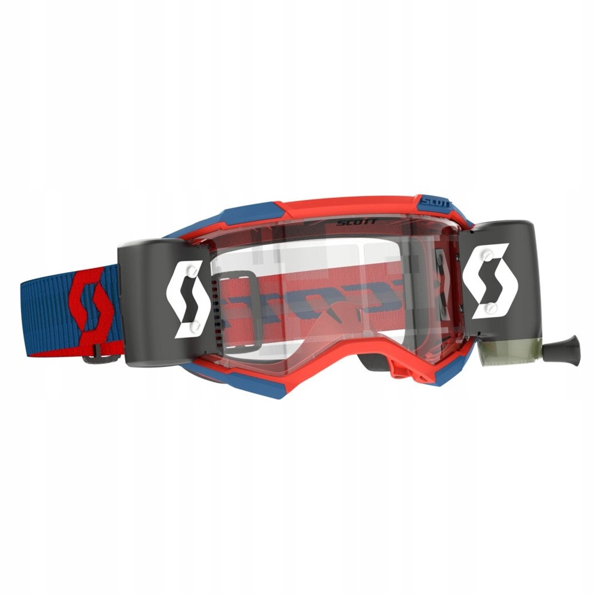 SCOTT Fury WFS kruisbril - donkerblauw/neonrood