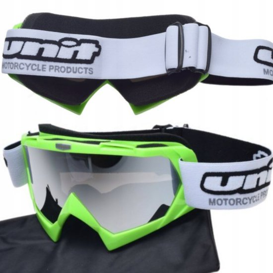 Unit Goggles No.18 Cross Enduro MX ATV Groen Spiegelvizier