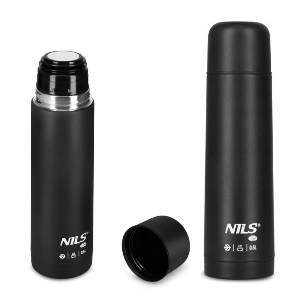 Nils Camp Thermos NC3803 0,5L Zwart RVS - Compact & Lekvrij