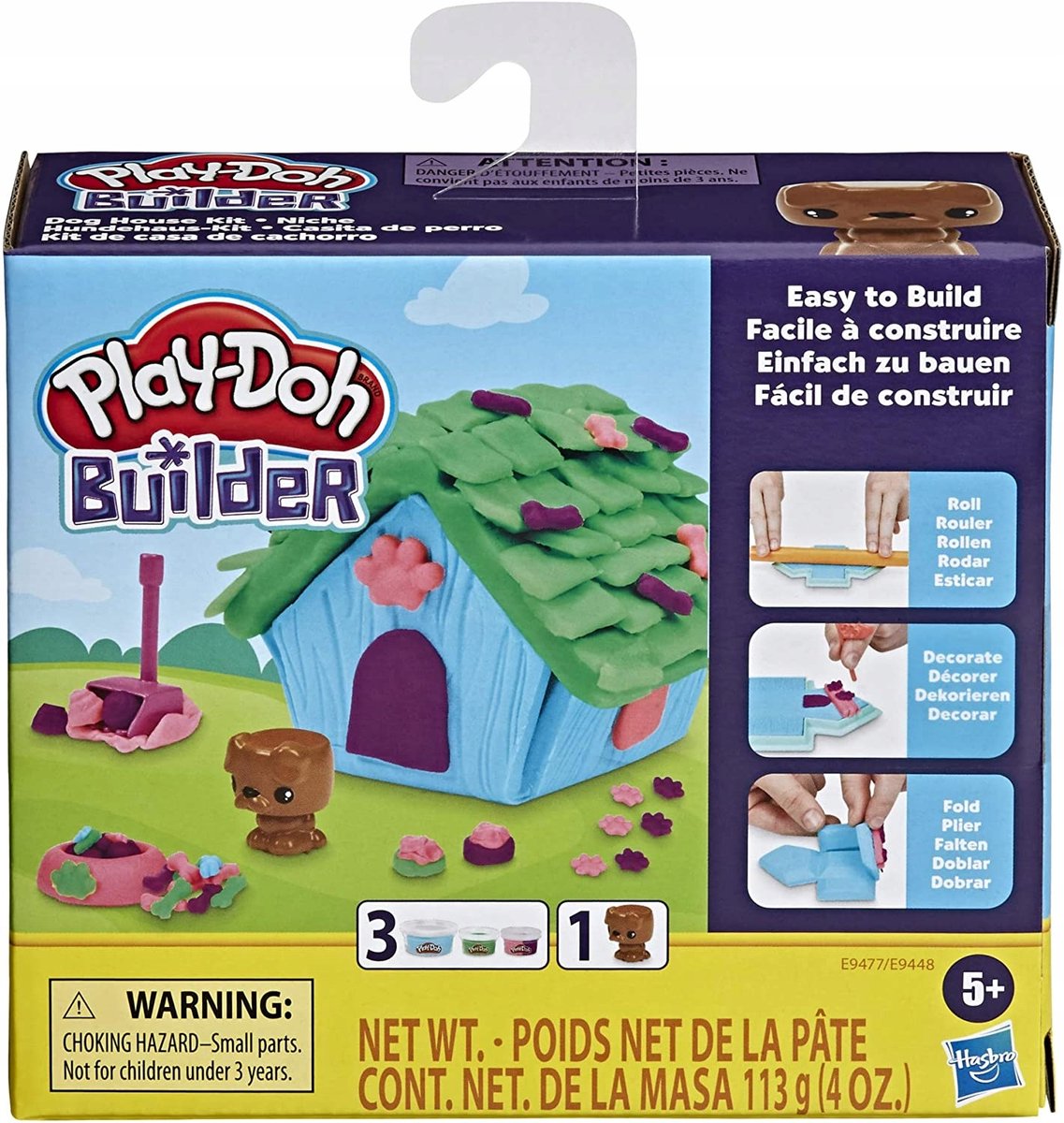 Play-Doh Huisje voor Honden: Bouwset met 3 Kleuren Klei en Accessoires