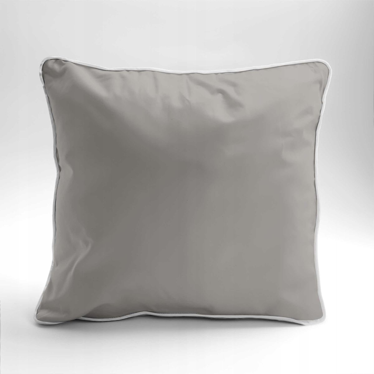 Mako Satin Kussensloop 40x40cm Beige met Bies - Zacht & Duurzaam