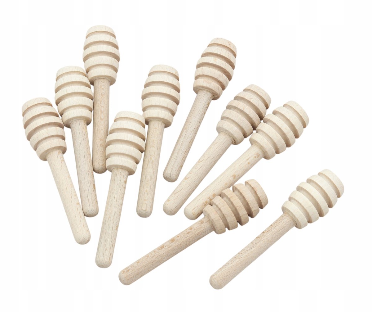 50x Houten Honinglepel 10cm - Natuurlijk Beukenhout