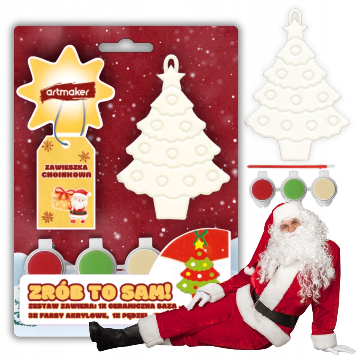 Kerstboom Hanger Schilderen Set - Knutselen voor Kinderen