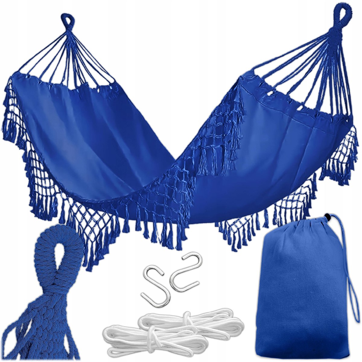 Boho Tuinhangmat Blauw 150x190cm - Comfortabel en Stijlvol