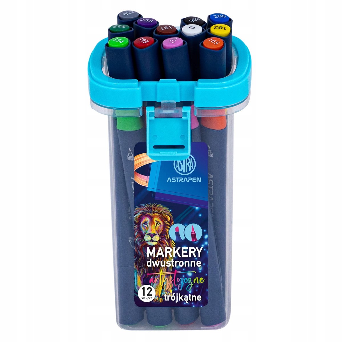 Astrapen Artist Markers - 12 Kleuren - Dubbelzijdig Penseel & Stomp