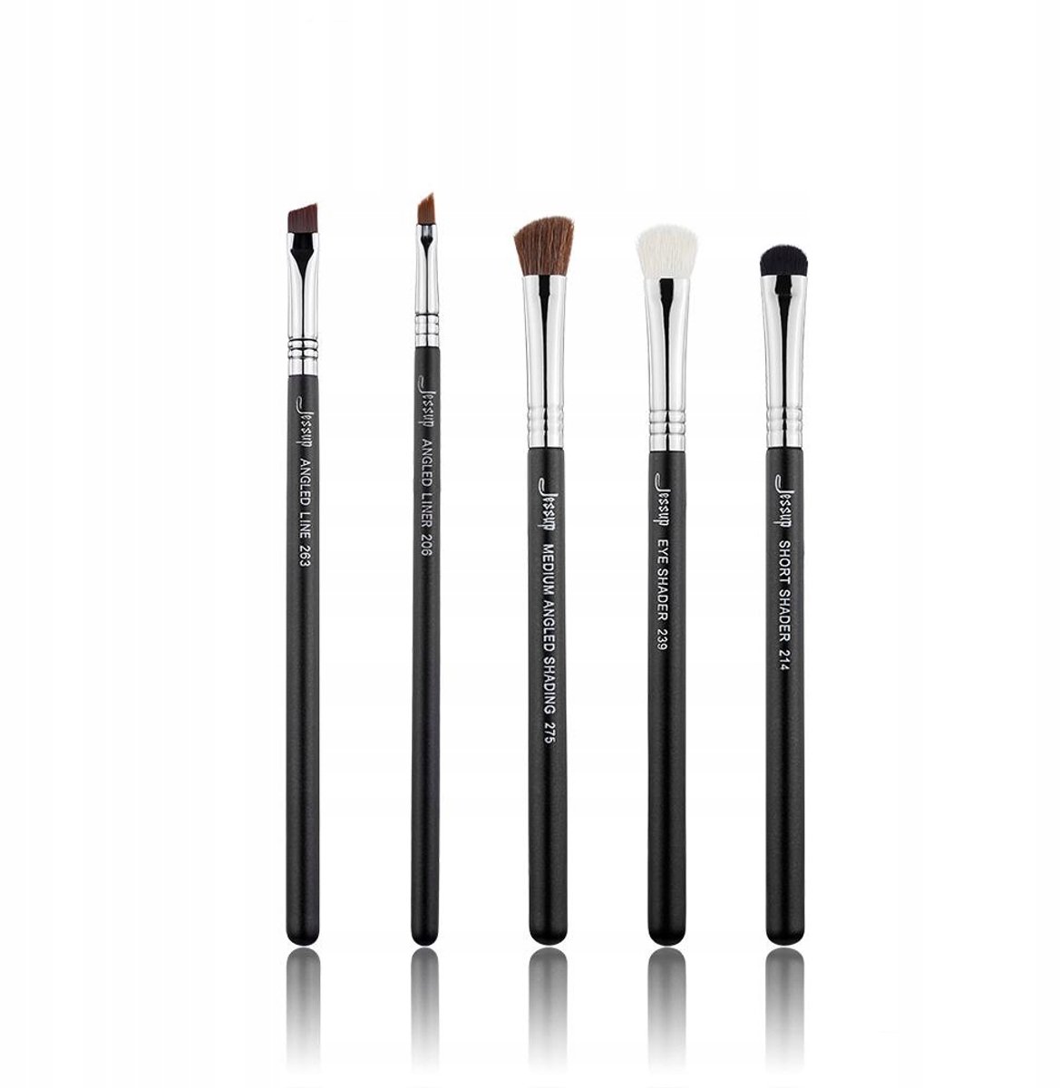 Jessup T302 Black/Silver: Professionele Make-up Penseel Set (5 stuks)
