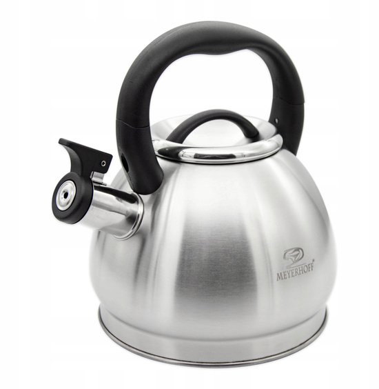 Kela 11657 Waterketel met fluitje, geschikt voor inductiekookplaten, 3 l, roestvrij staal, Varus, wit