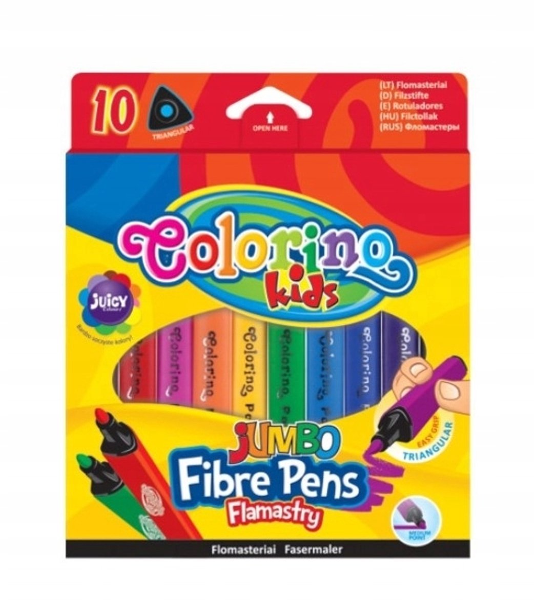 Colorino Jumbo driehoekig potlood - 10 levendige kleuren