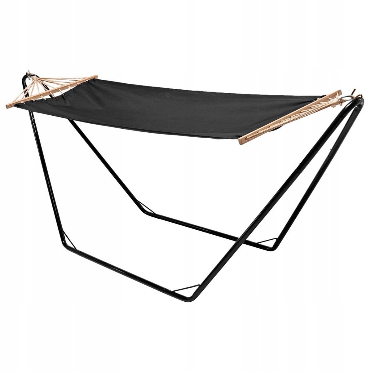 Zwarte Hamak met Standaard 280x70x80cm - Comfort in de tuin