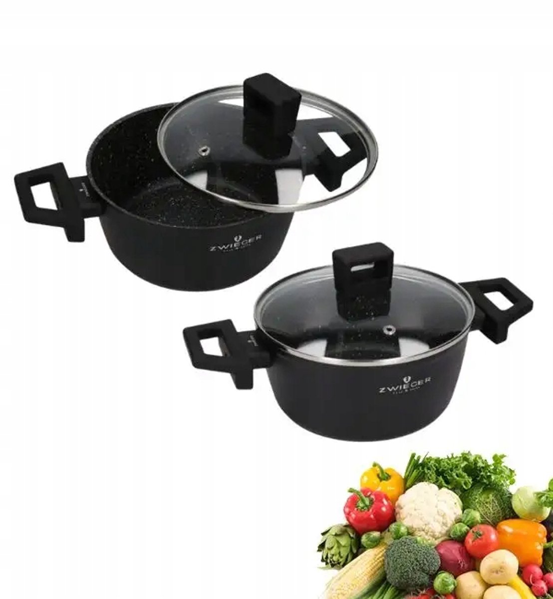 Zwieger Forte Pannenset met deksel - 4-delig Aluminium 18/20cm