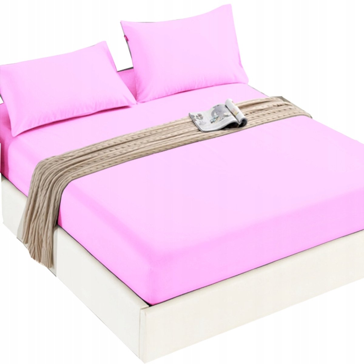 Hoeslaken Katoen 200x220cm met Elastiek & 25cm Rand