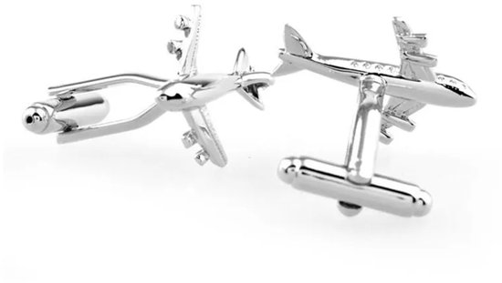 Boutons de manchette Aviation - Boutons de manchette Avion de Luxe - Boutons de manchette Avion - Argent