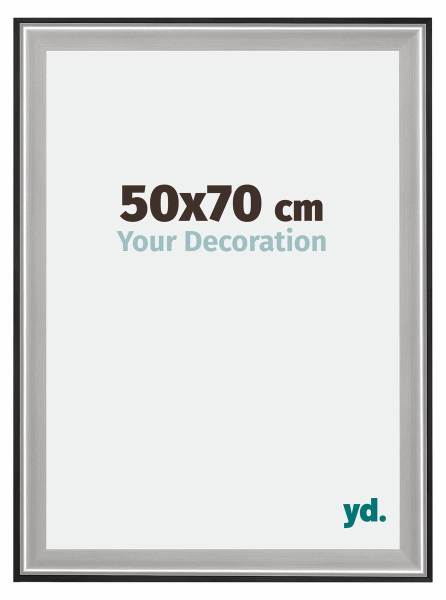 Your Decoration - Puzzellijst 50x70 cm - Zwart Zilver Gepolijst - Puzzellijst 500-1000 stukjes - Hout Fotolijst - Birmingham