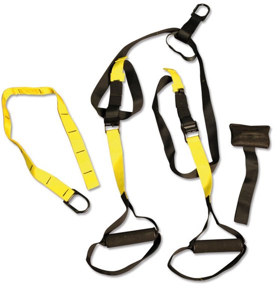 RUFF - Suspension trainer - TRX kwaliteit - Met deuranker - Draagtas - Zwart/Geel