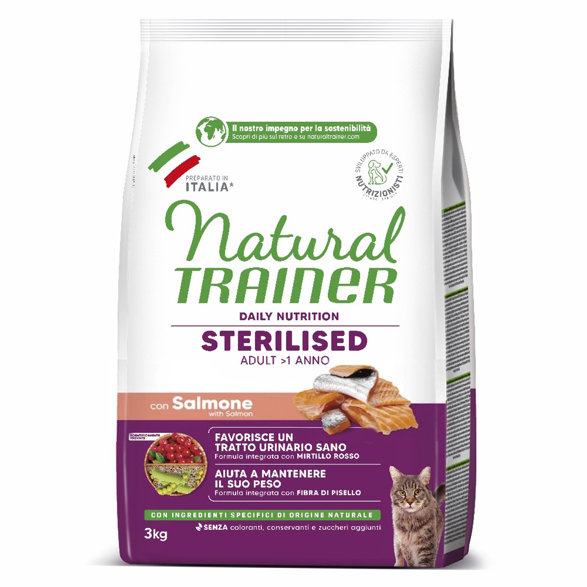 Natural Trainer Sterilised Zalm 3 kg - Kattenvoer voor gecastreerde/gesteriliseerde katten