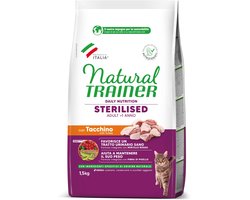 Natural Trainer Sterilised Kalkoen 1,5 kg - Kattenvoer voor gecastreerde/gesteriliseerde katten