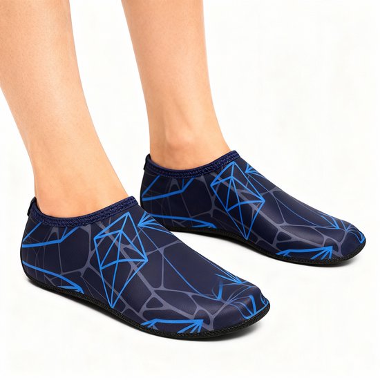 Snel drogende zwemschoenen - Ademende strandschoenen - Zachte en lichte schoenen op blote voeten - Anti-Slip Zwemschoenen - Bedrukte duiksokken - Waterschoenen voor Volwassenen - Geschikt voor cruisen, zwemmen, strand, zwembad, surfen - L