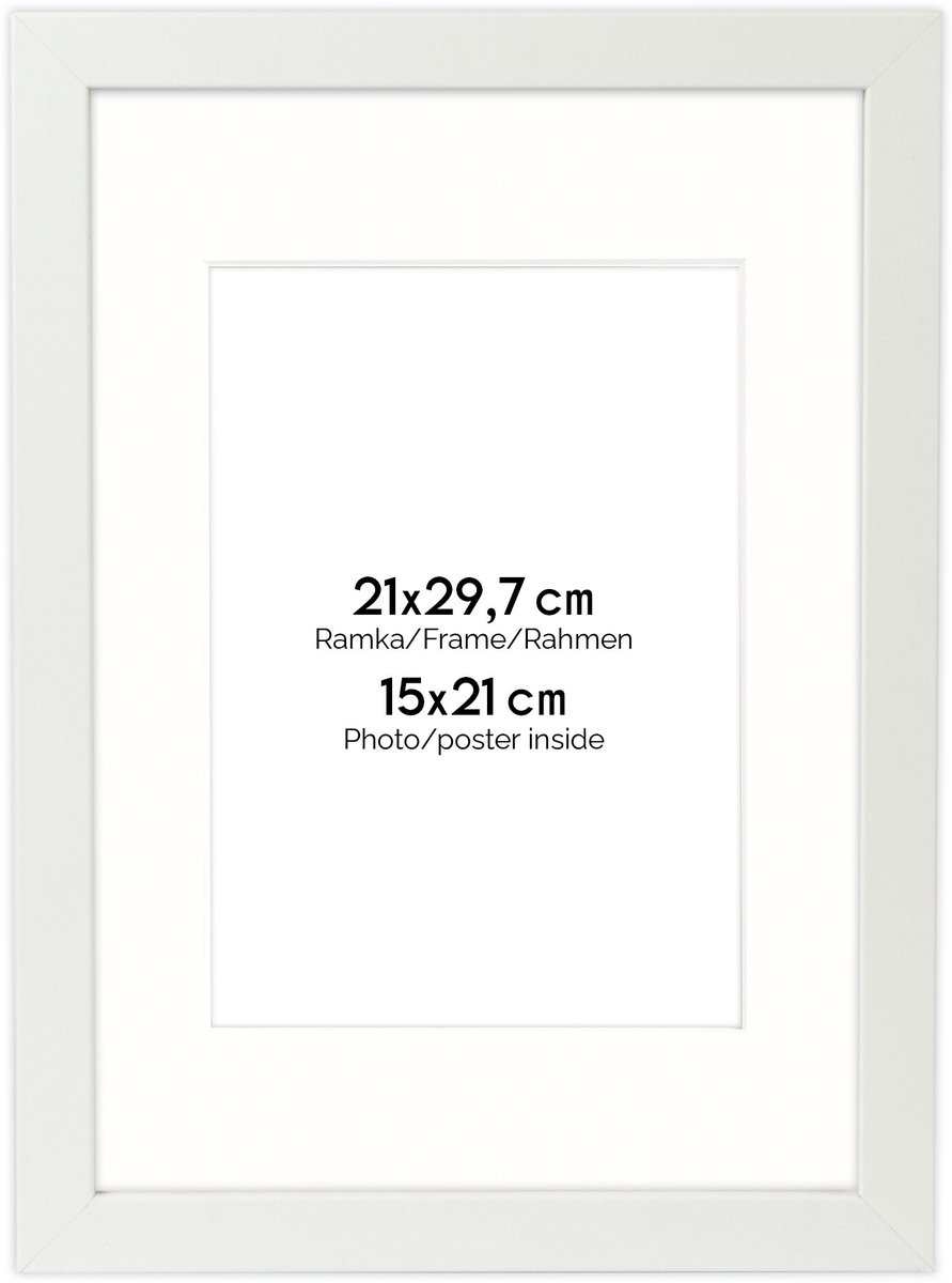 Wit Fotolijst HEN PASS 1 21x29,7 cm set Passe-partout